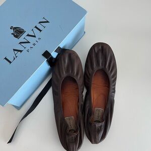 Chocolate Lanvin Flats